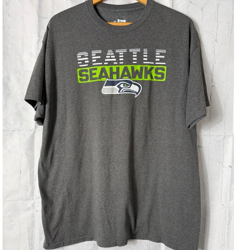 NFL Team Apparel Seattle Seahawks T-Shirt Sz XL Gray Graphic Short Sleeve Footba